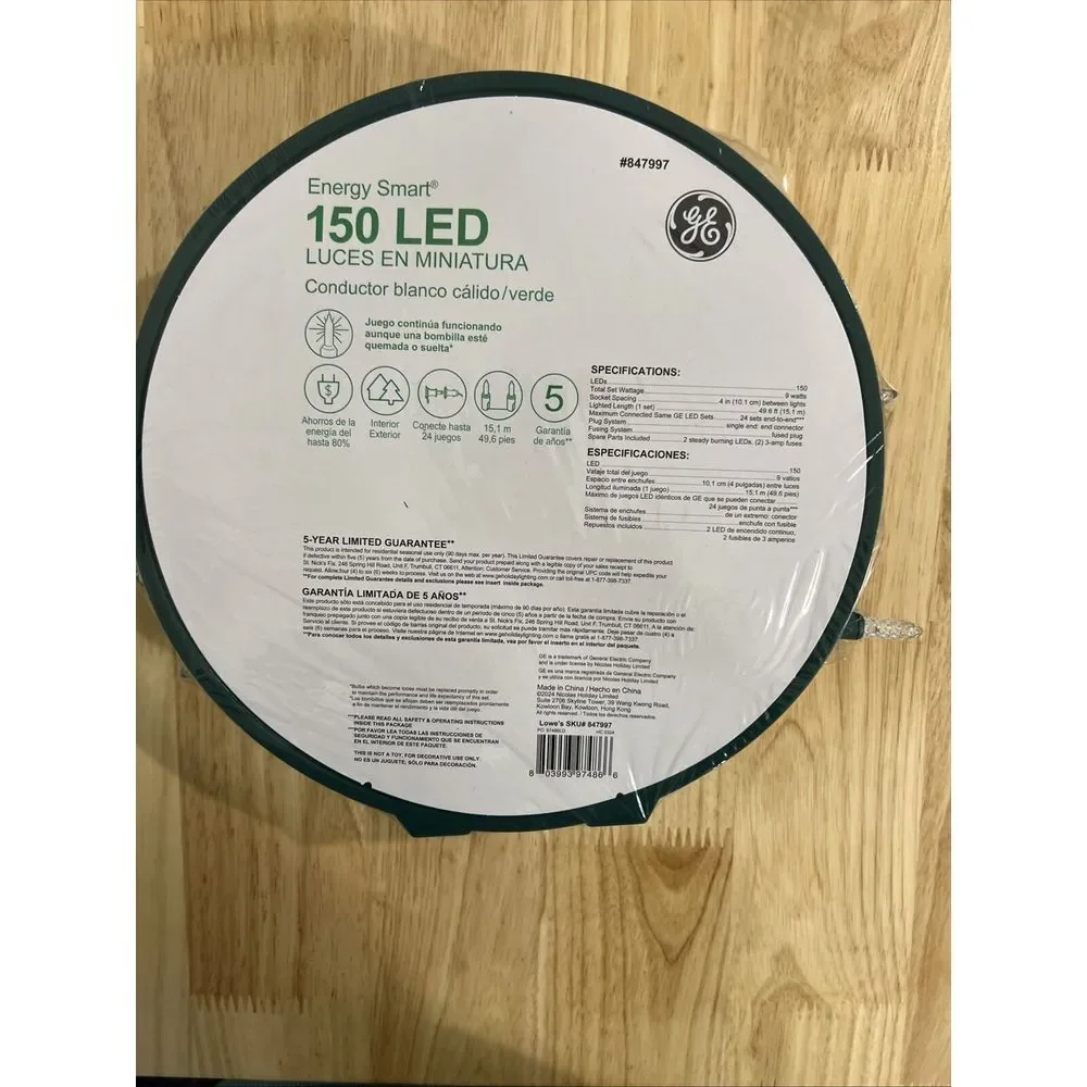 GE Energy Smart 150 Ct 49.6 ft Warm White‎ MIniature LED Christmas String Light